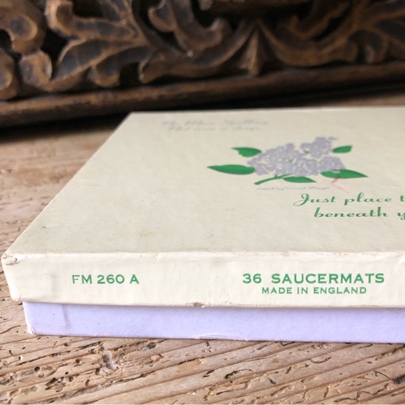 Vintage Lilac Saucermats Paper Coasters FM 260 A Freund-Mayer England Pack of 35 - Picture 10 of 15